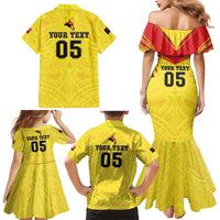 Papua New Guinea Rugby Custom Family Matching Mermaid Dress and Hawaiian Shirt Kumuls Heritage LT05 - Polynesian Pride