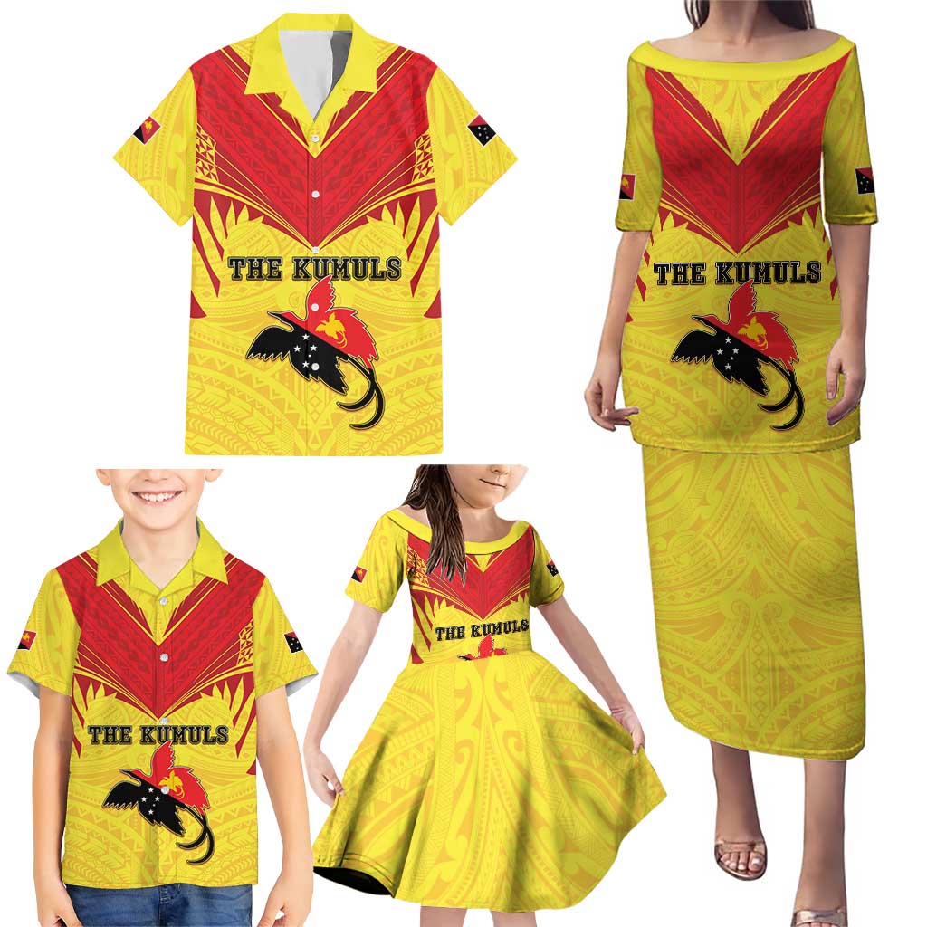 Papua New Guinea Rugby Custom Family Matching Puletasi and Hawaiian Shirt Kumuls Heritage