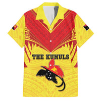 Papua New Guinea Rugby Custom Family Matching Summer Maxi Dress and Hawaiian Shirt Kumuls Heritage LT05 Dad's Shirt - Short Sleeve Yellow - Polynesian Pride