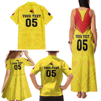 Papua New Guinea Rugby Custom Family Matching Tank Maxi Dress and Hawaiian Shirt Kumuls Heritage LT05 - Polynesian Pride