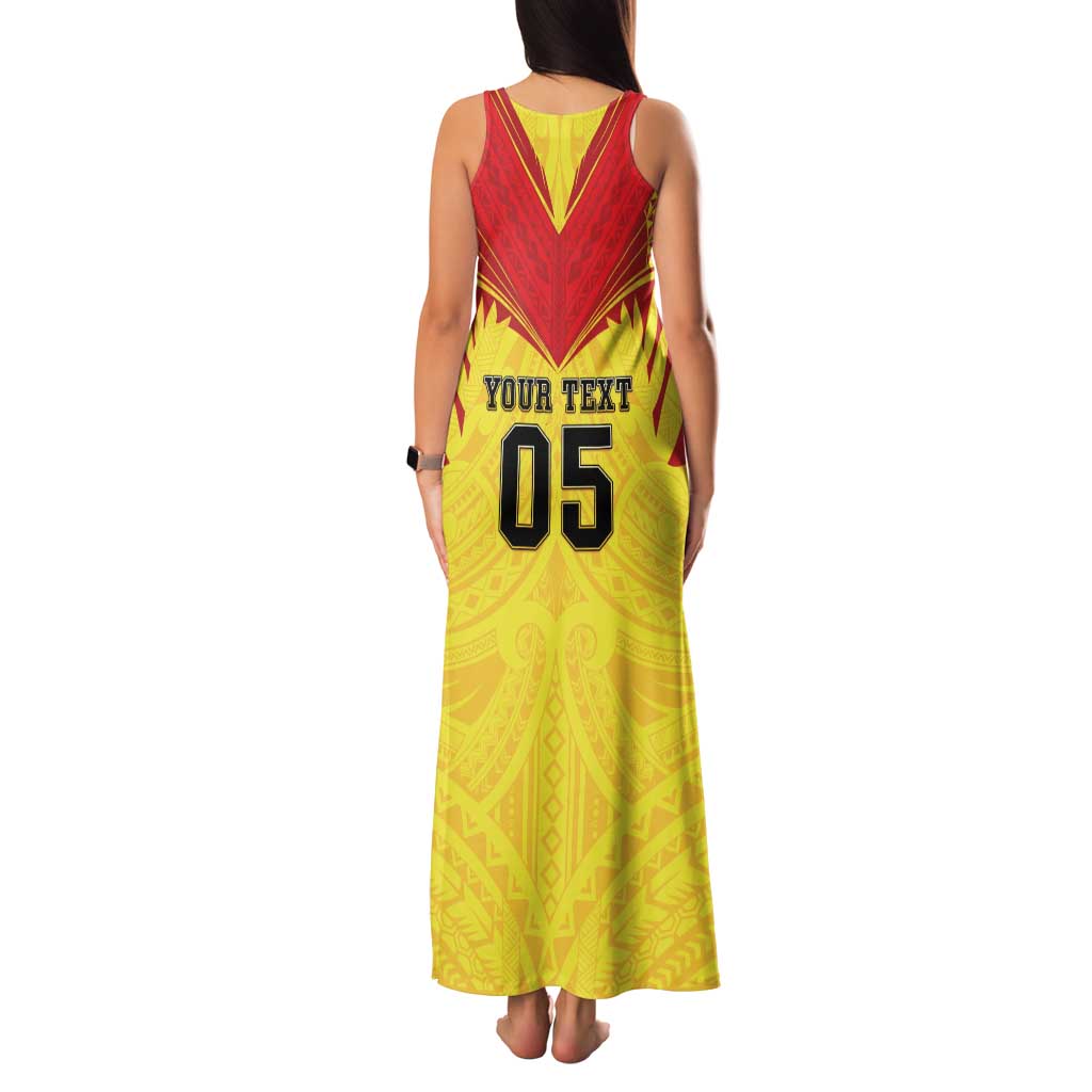 Papua New Guinea Rugby Custom Family Matching Tank Maxi Dress and Hawaiian Shirt Kumuls Heritage LT05 - Polynesian Pride