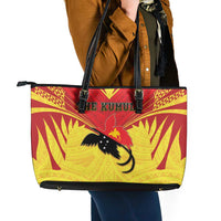 Papua New Guinea Rugby Leather Tote Bag Kumuls Heritage