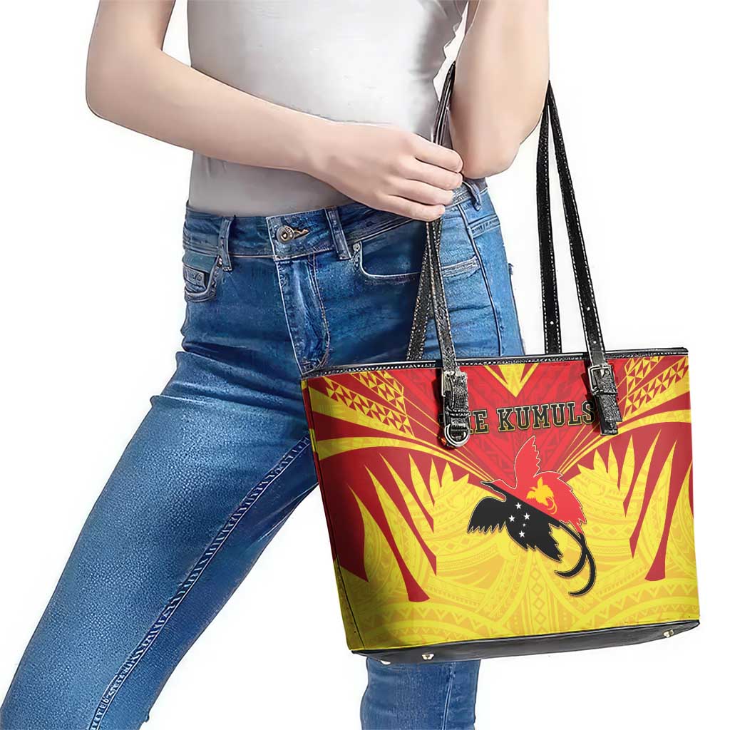 Papua New Guinea Rugby Leather Tote Bag Kumuls Heritage