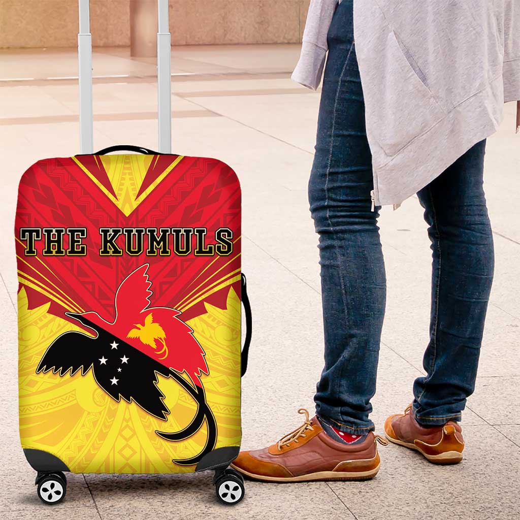Papua New Guinea Rugby Luggage Cover Kumuls Heritage LT05 Yellow - Polynesian Pride