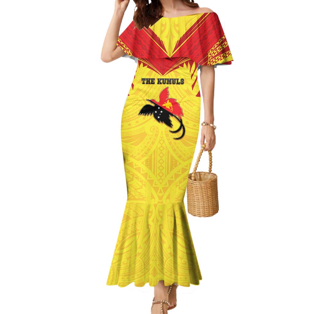 Papua New Guinea Rugby Custom Mermaid Dress Kumuls Heritage