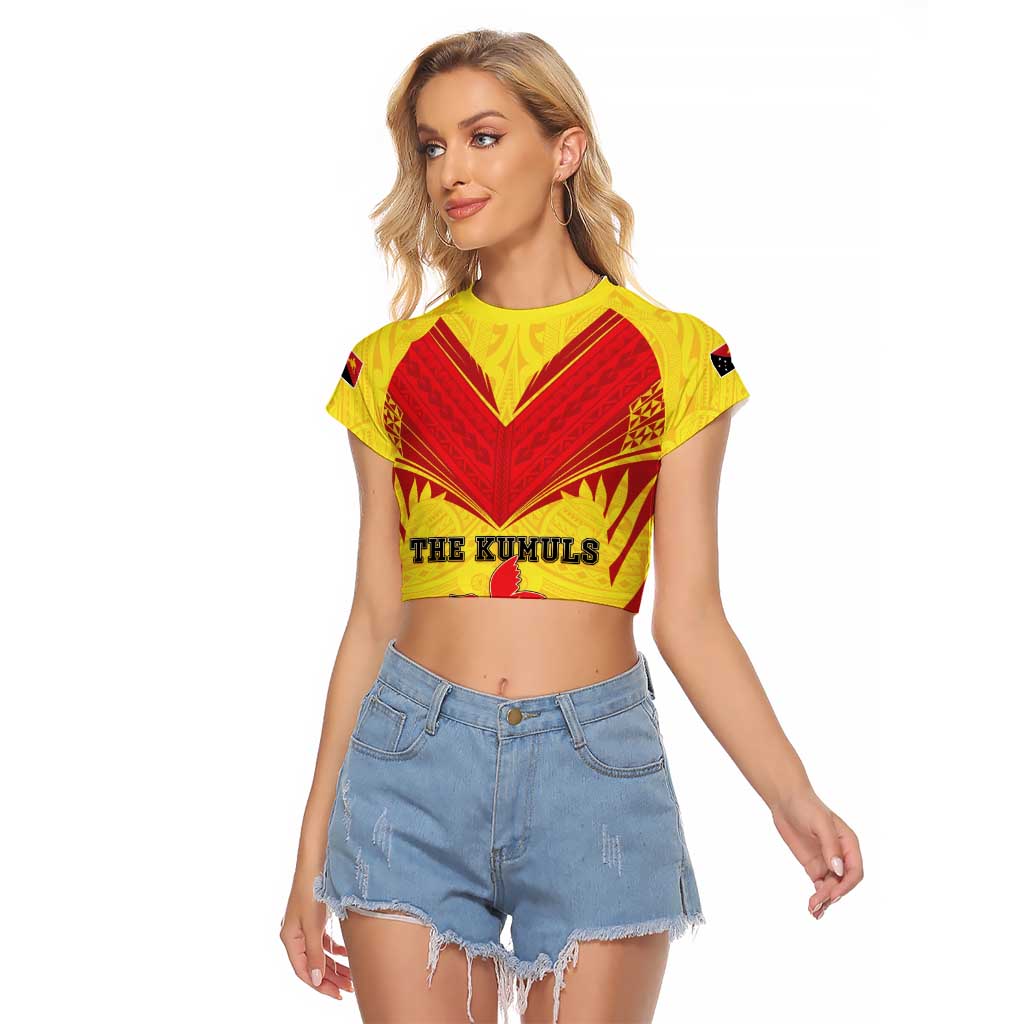 Papua New Guinea Rugby Custom Raglan Cropped T Shirt Kumuls Heritage