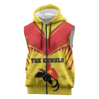 Papua New Guinea Rugby Custom Sleeveless Zip Hoodie Kumuls Heritage LT05 Yellow - Polynesian Pride