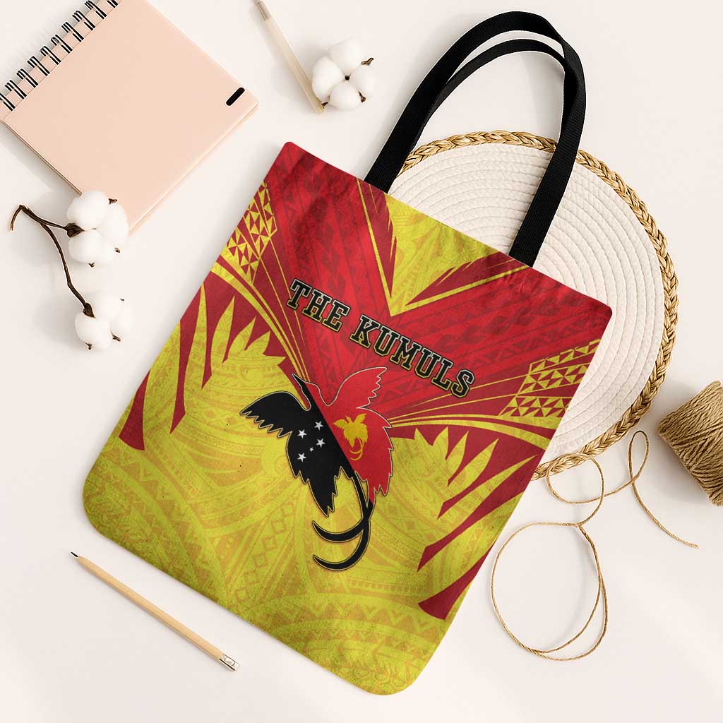 Papua New Guinea Rugby Tote Bag Kumuls Heritage LT05 Black Strap One Size Yellow - Polynesian Pride