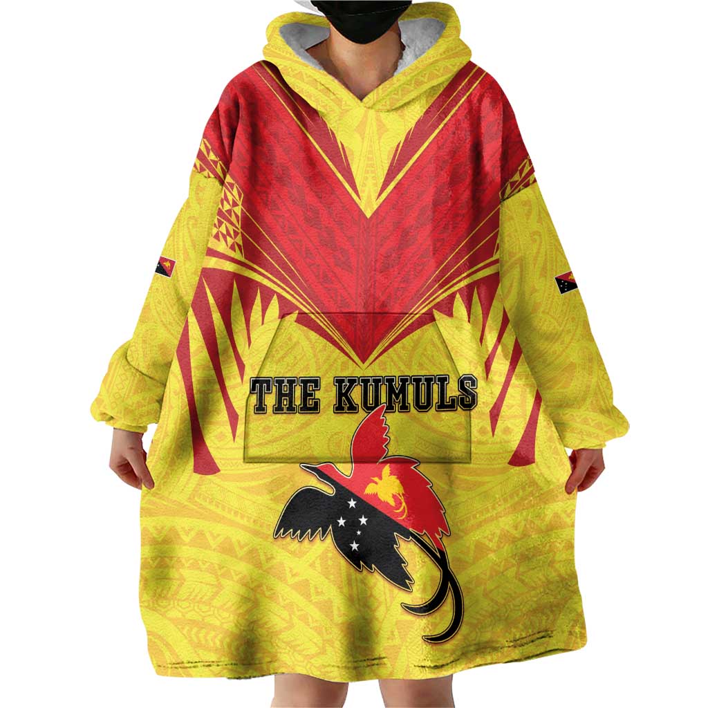 Papua New Guinea Rugby Custom Wearable Blanket Hoodie Kumuls Heritage LT05 - Polynesian Pride