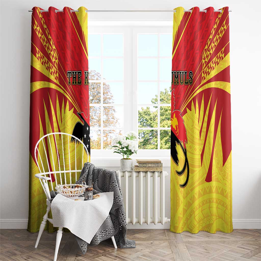 Papua New Guinea Rugby Window Curtain Kumuls Heritage