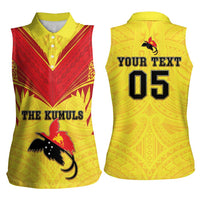 Papua New Guinea Rugby Custom Women Sleeveless Polo Shirt Kumuls Heritage LT05 - Polynesian Pride