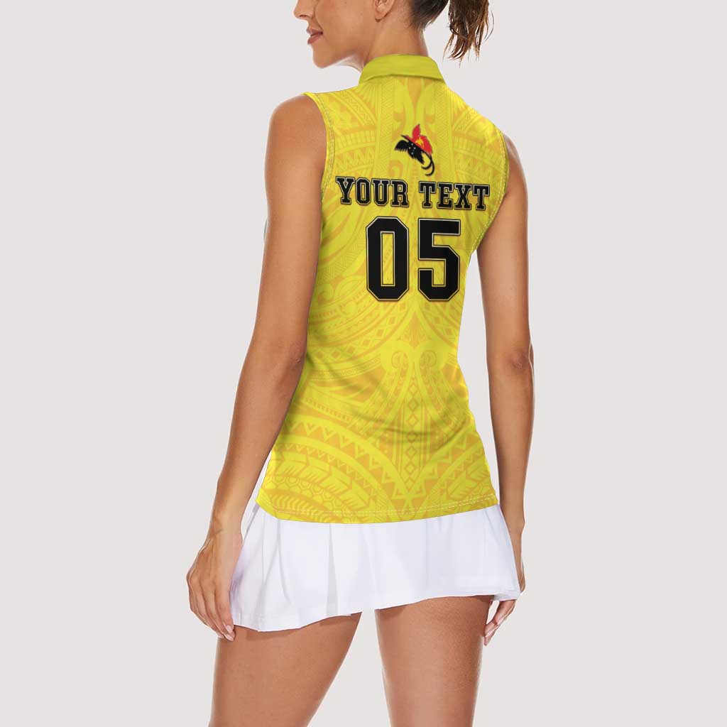 Papua New Guinea Rugby Custom Women Sleeveless Polo Shirt Kumuls Heritage LT05 - Polynesian Pride