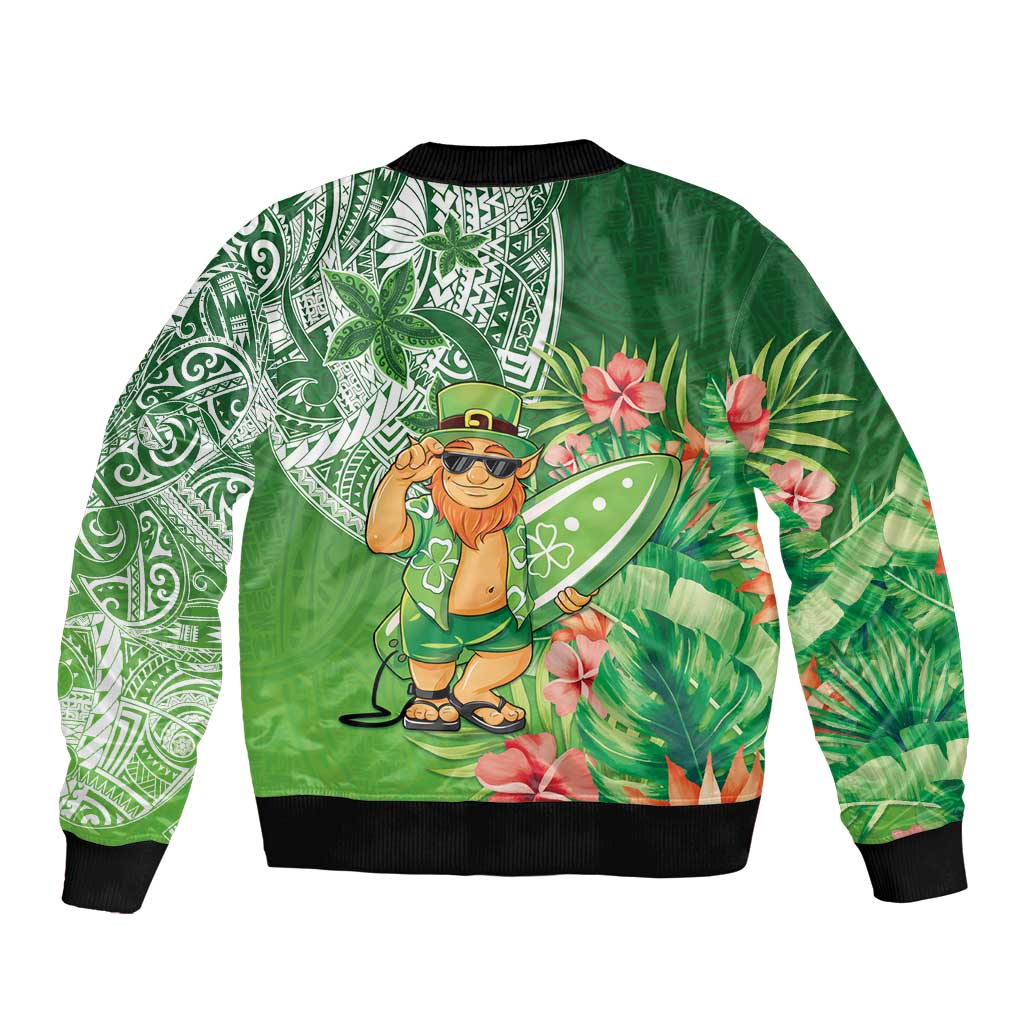 Aloha Hawaii St Patrick's Day Bomber Jacket Polynesian Style