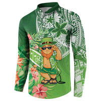 Aloha Hawaii St Patrick's Day Button Sweatshirt Polynesian Style