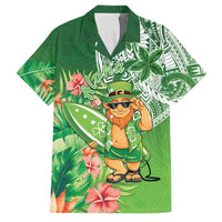 Aloha Hawaii St Patrick's Day Family Matching Long Sleeve Bodycon Dress and Hawaiian Shirt Polynesian Style LT05 Dad's Shirt - Short Sleeve Green - Polynesian Pride