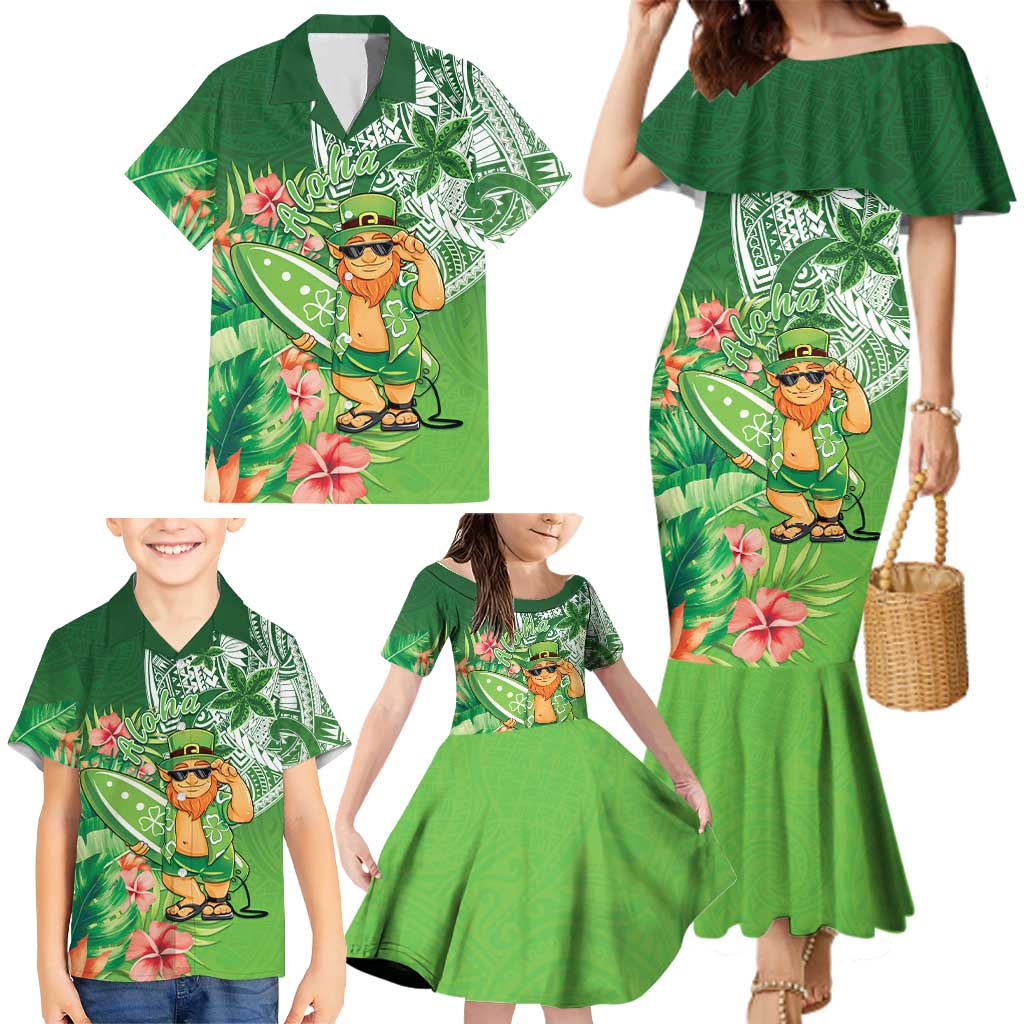 Aloha Hawaii St Patrick's Day Family Matching Mermaid Dress and Hawaiian Shirt Polynesian Style LT05 - Polynesian Pride