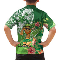Aloha Hawaii St Patrick's Day Family Matching Off Shoulder Maxi Dress and Hawaiian Shirt Polynesian Style LT05 - Polynesian Pride