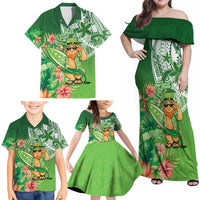 Aloha Hawaii St Patrick's Day Family Matching Off Shoulder Maxi Dress and Hawaiian Shirt Polynesian Style LT05 - Polynesian Pride