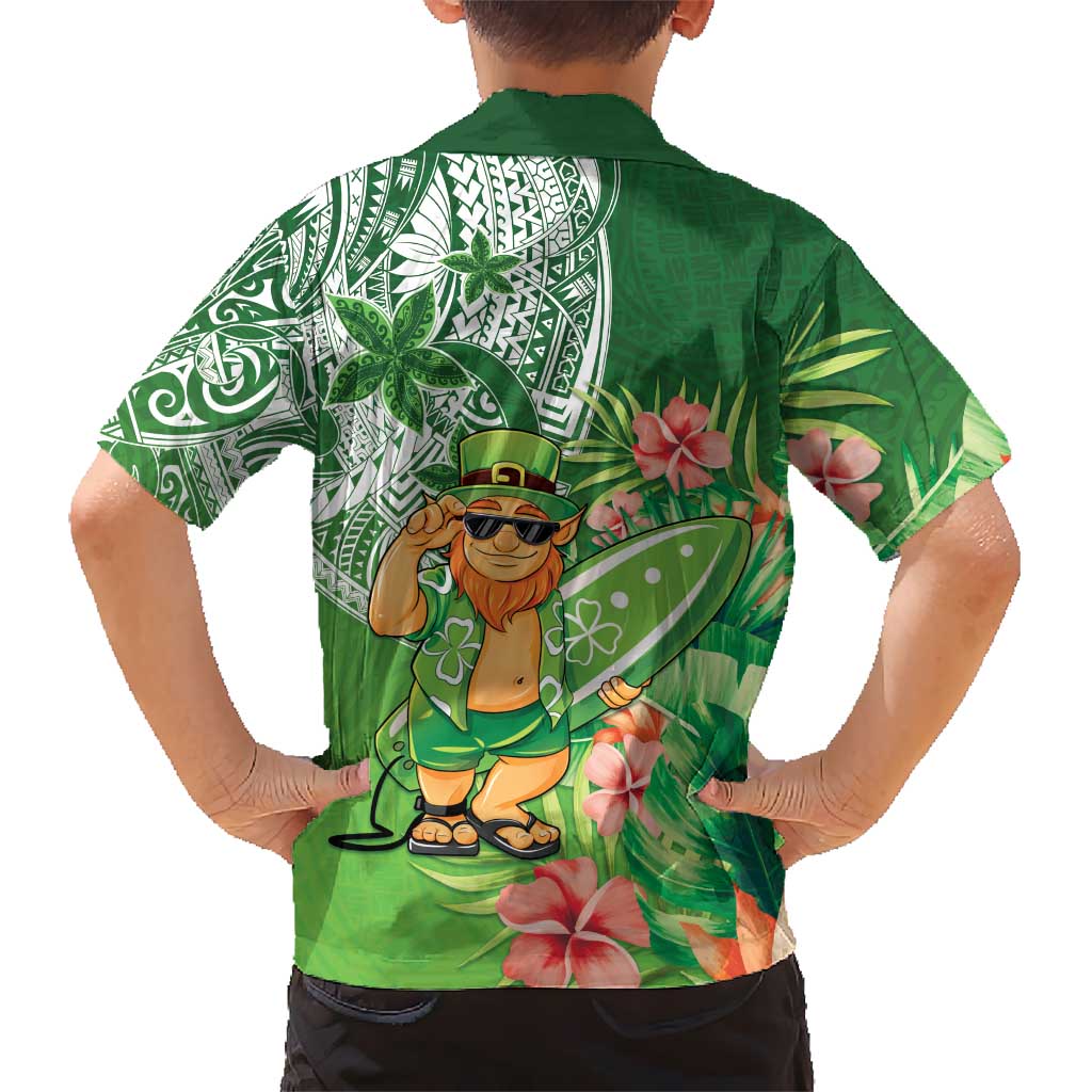 Aloha Hawaii St Patrick's Day Family Matching Off Shoulder Short Dress and Hawaiian Shirt Polynesian Style LT05 - Polynesian Pride