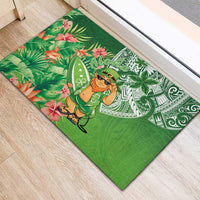 Aloha Hawaii St Patrick's Day Rubber Doormat Polynesian Style