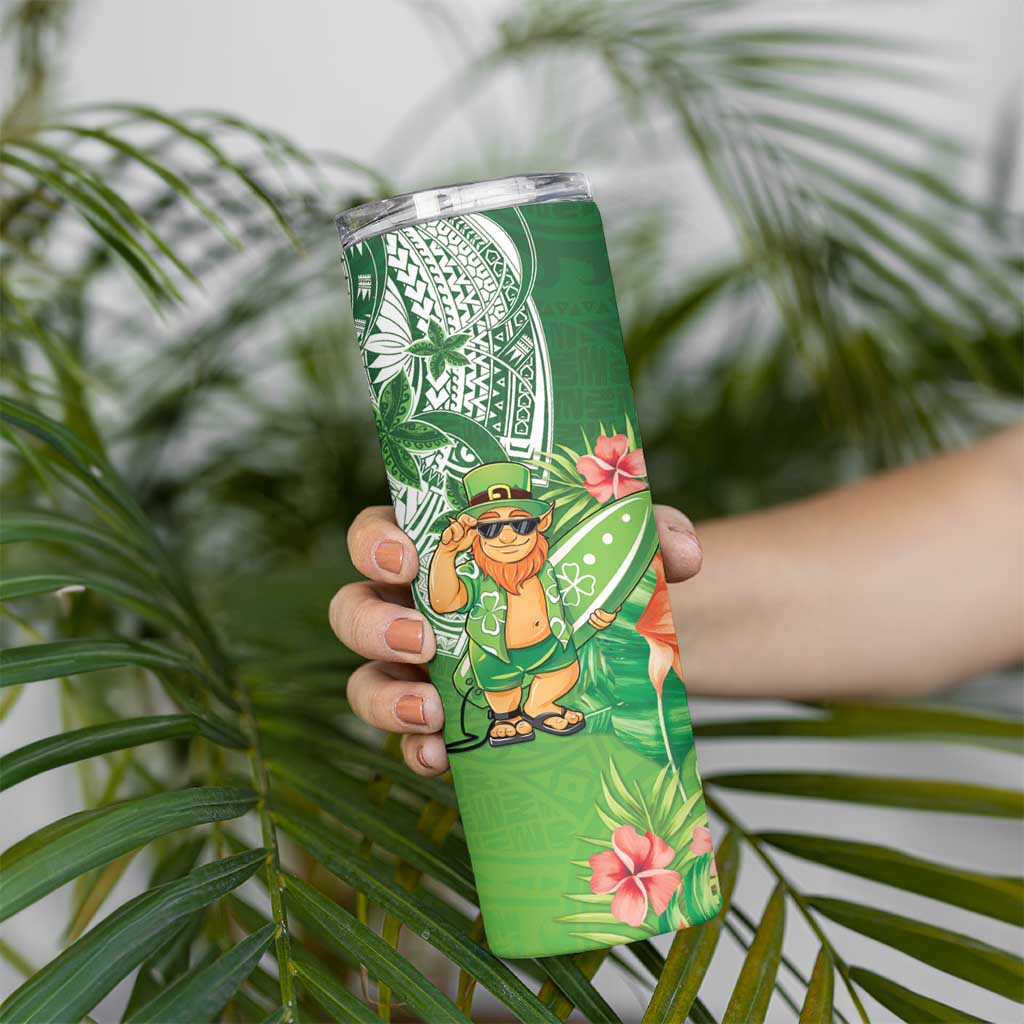 Aloha Hawaii St Patrick's Day Skinny Tumbler Polynesian Style