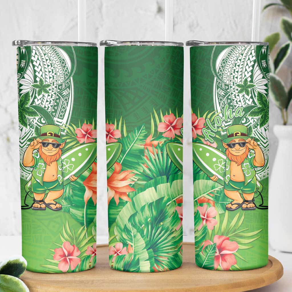 Aloha Hawaii St Patrick's Day Skinny Tumbler Polynesian Style