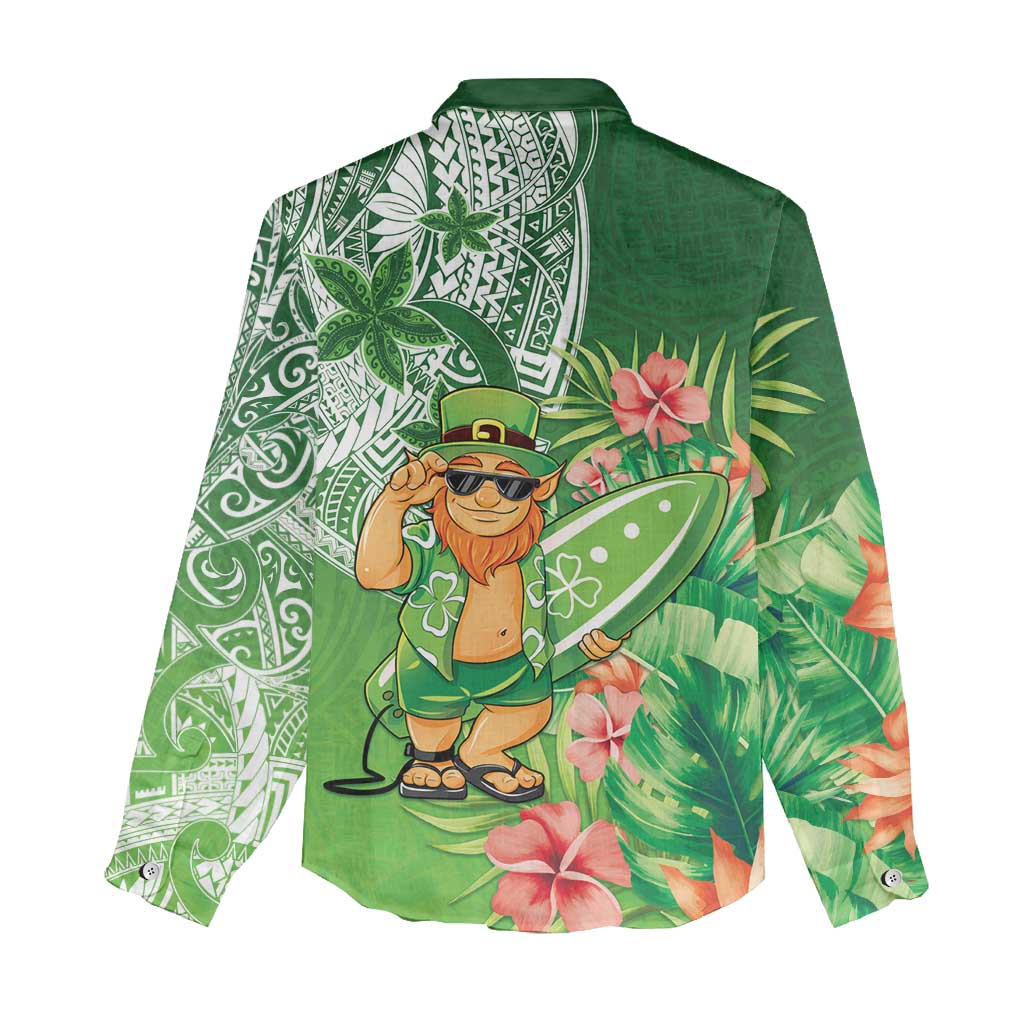 Aloha Hawaii St Patrick's Day Women Casual Shirt Polynesian Style
