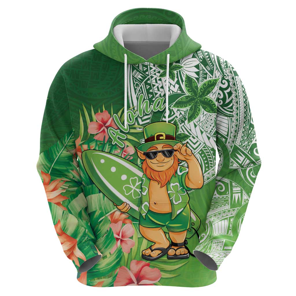 Aloha Hawaii St Patrick's Day Zip Hoodie Polynesian Style