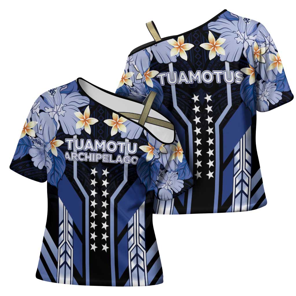 French Polynesia Tuamotu Archipelago Cross Shoulder Shirt Polynesian Pattern Unique Style