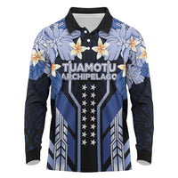 French Polynesia Tuamotu Archipelago Long Sleeve Polo Shirt Polynesian Pattern Unique Style