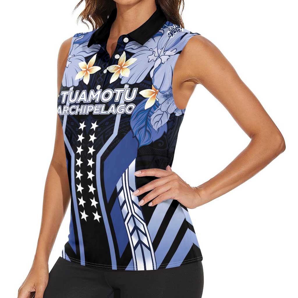 French Polynesia Tuamotu Archipelago Women Sleeveless Polo Shirt Polynesian Pattern Unique Style