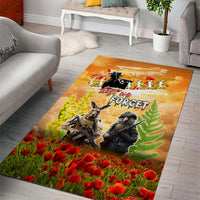 Australia And New Zealand ANZAC Day Area Rug Kangaroo And Kiwi Bird Soldiers Lest We Forget LT05 - Polynesian Pride
