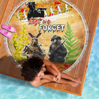 Australia And New Zealand ANZAC Day Beach Blanket Kangaroo And Kiwi Bird Soldiers Lest We Forget LT05 - Polynesian Pride