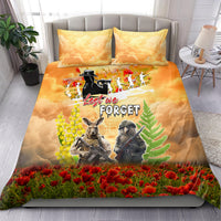 Australia And New Zealand ANZAC Day Bedding Set Kangaroo And Kiwi Bird Soldiers Lest We Forget LT05 - Polynesian Pride