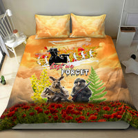 Australia And New Zealand ANZAC Day Bedding Set Kangaroo And Kiwi Bird Soldiers Lest We Forget LT05 - Polynesian Pride
