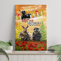 Australia And New Zealand ANZAC Day Canvas Wall Art Kangaroo And Kiwi Bird Soldiers Lest We Forget LT05 - Polynesian Pride