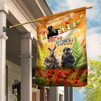 Australia And New Zealand ANZAC Day Garden Flag Kangaroo And Kiwi Bird Soldiers Lest We Forget LT05 House Flag Yellow - Polynesian Pride