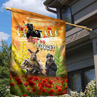 Australia And New Zealand ANZAC Day Garden Flag Kangaroo And Kiwi Bird Soldiers Lest We Forget LT05 - Polynesian Pride
