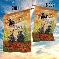 Australia And New Zealand ANZAC Day Garden Flag Kangaroo And Kiwi Bird Soldiers Lest We Forget LT05 - Polynesian Pride