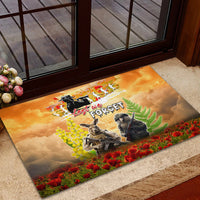 Australia And New Zealand ANZAC Day Rubber Doormat Kangaroo And Kiwi Bird Soldiers Lest We Forget LT05 - Polynesian Pride