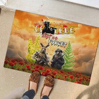 Australia And New Zealand ANZAC Day Rubber Doormat Kangaroo And Kiwi Bird Soldiers Lest We Forget LT05 - Polynesian Pride