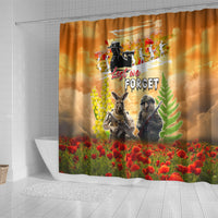 Australia And New Zealand ANZAC Day Shower Curtain Kangaroo And Kiwi Bird Soldiers Lest We Forget LT05 - Polynesian Pride