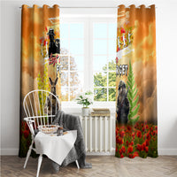 Australia And New Zealand ANZAC Day Window Curtain Kangaroo And Kiwi Bird Soldiers Lest We Forget LT05 - Polynesian Pride