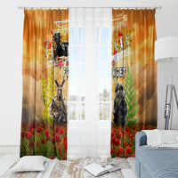 Australia And New Zealand ANZAC Day Window Curtain Kangaroo And Kiwi Bird Soldiers Lest We Forget LT05 - Polynesian Pride