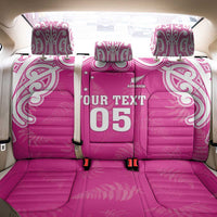 New Zealand Fern Women Rugby Custom Back Car Seat Cover Pink Maori Pattern LT05 - Polynesian Pride