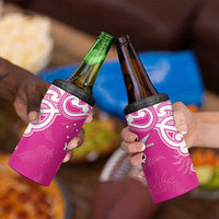 New Zealand Fern Women Rugby Custom 4 in 1 Can Cooler Tumbler Pink Maori Pattern LT05 - Polynesian Pride