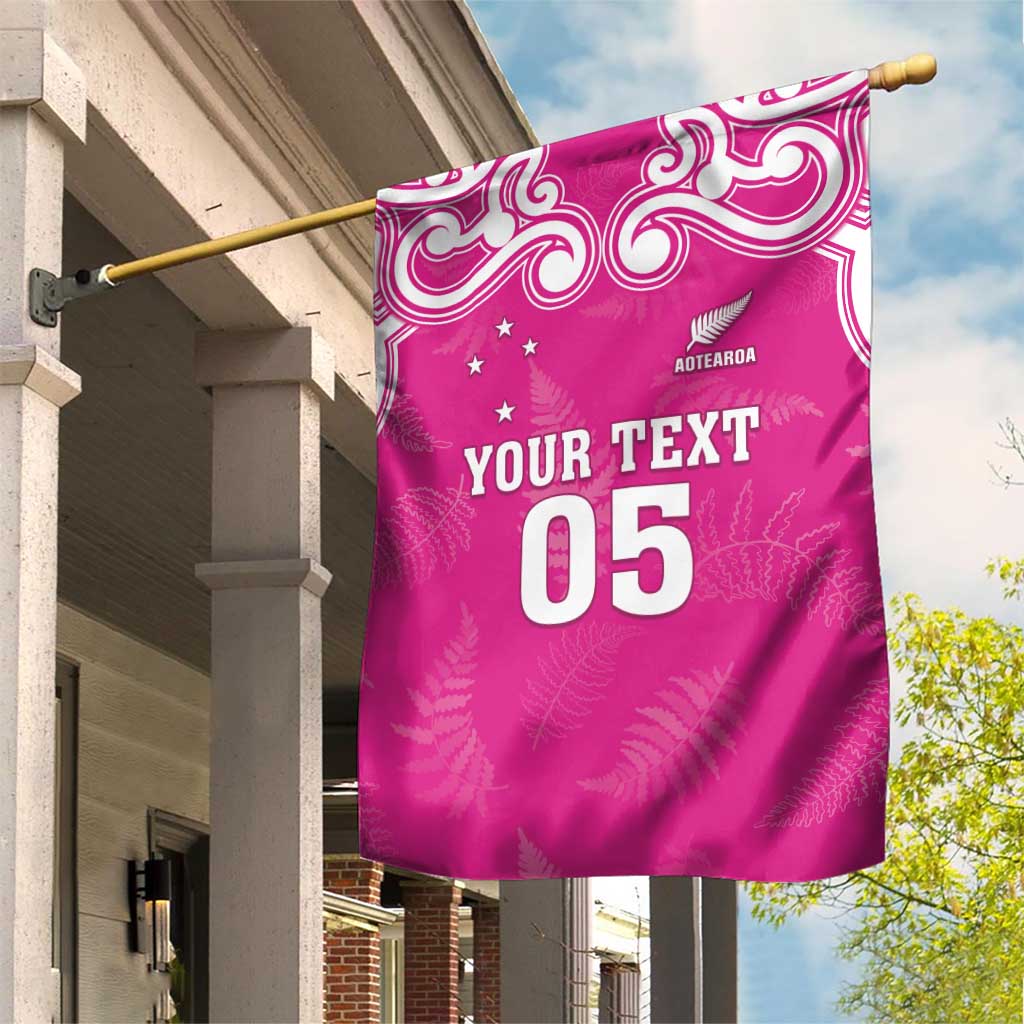 New Zealand Fern Women Rugby Custom Garden Flag Pink Maori Pattern LT05 House Flag Pink - Polynesian Pride