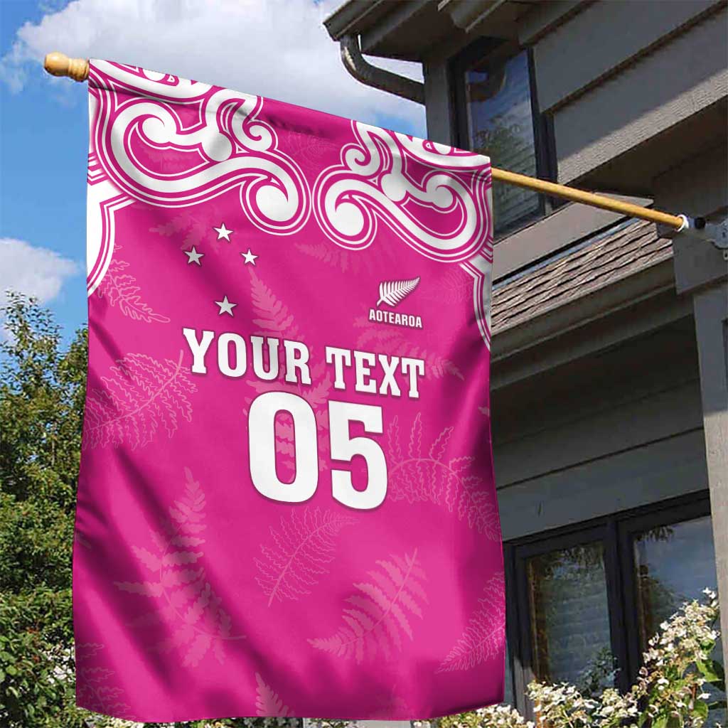 New Zealand Fern Women Rugby Custom Garden Flag Pink Maori Pattern LT05 - Polynesian Pride