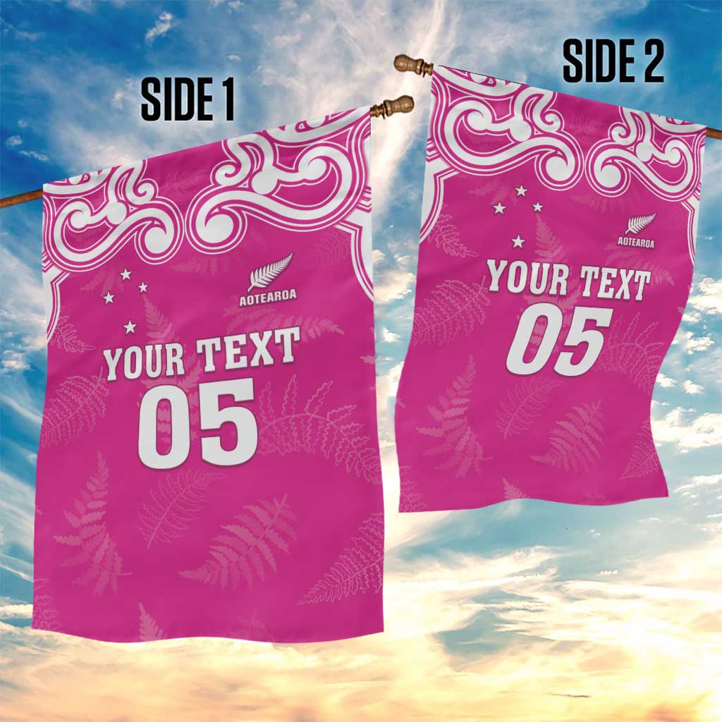 New Zealand Fern Women Rugby Custom Garden Flag Pink Maori Pattern LT05 - Polynesian Pride
