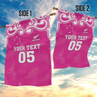 New Zealand Fern Women Rugby Custom Garden Flag Pink Maori Pattern LT05 - Polynesian Pride